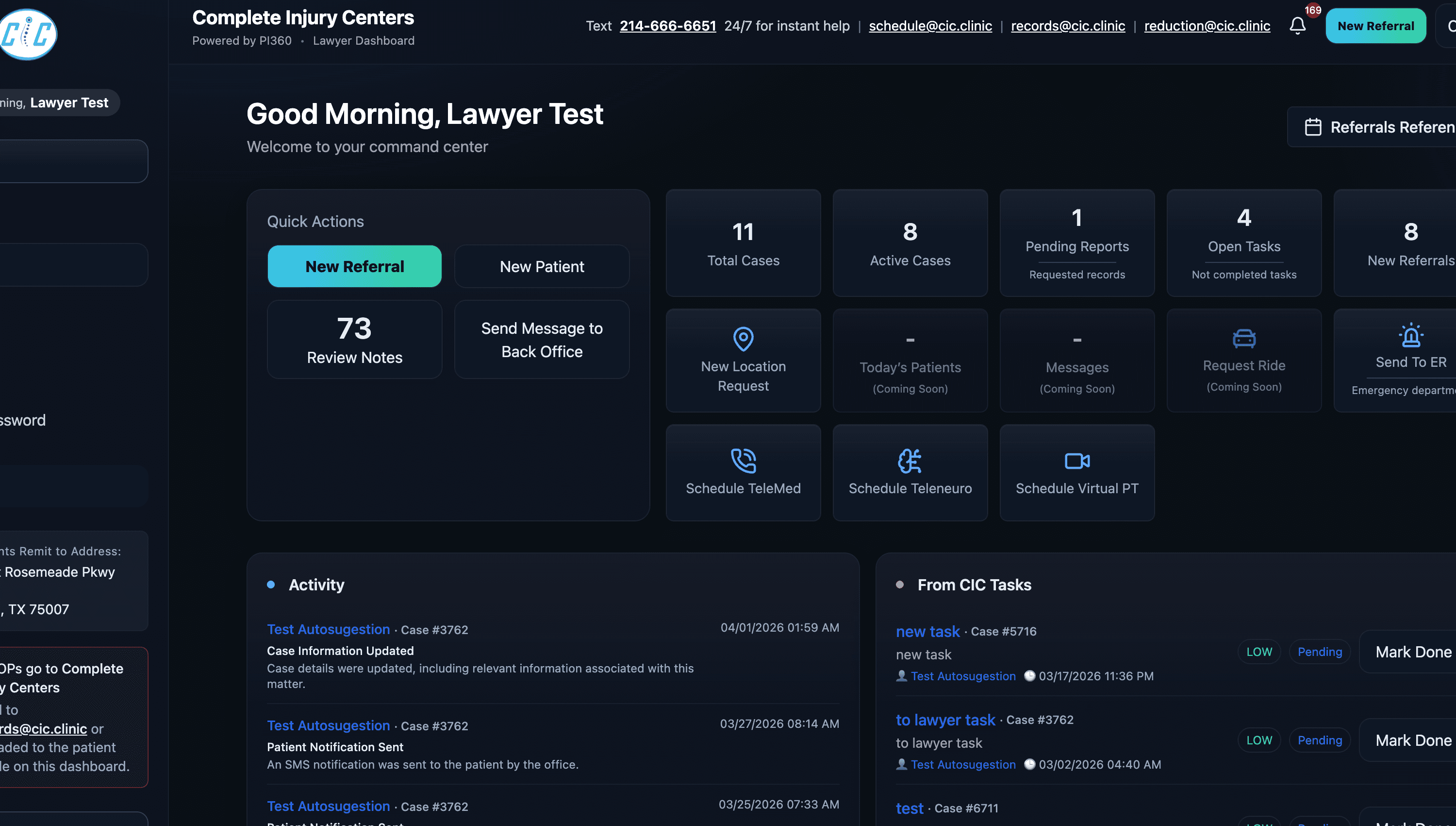 Care Axis platform dashboard preview