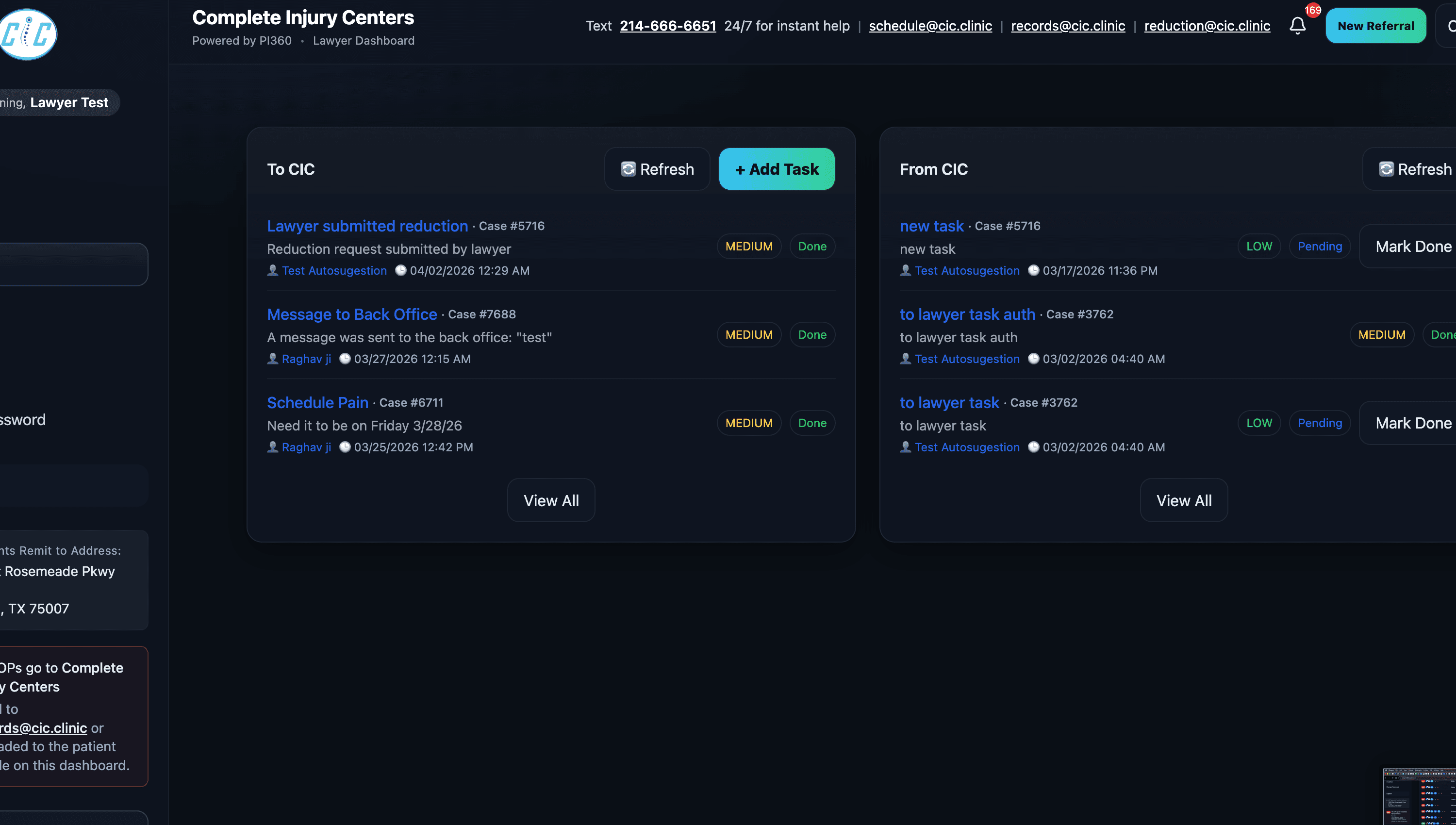Pain Program Task Flow product view