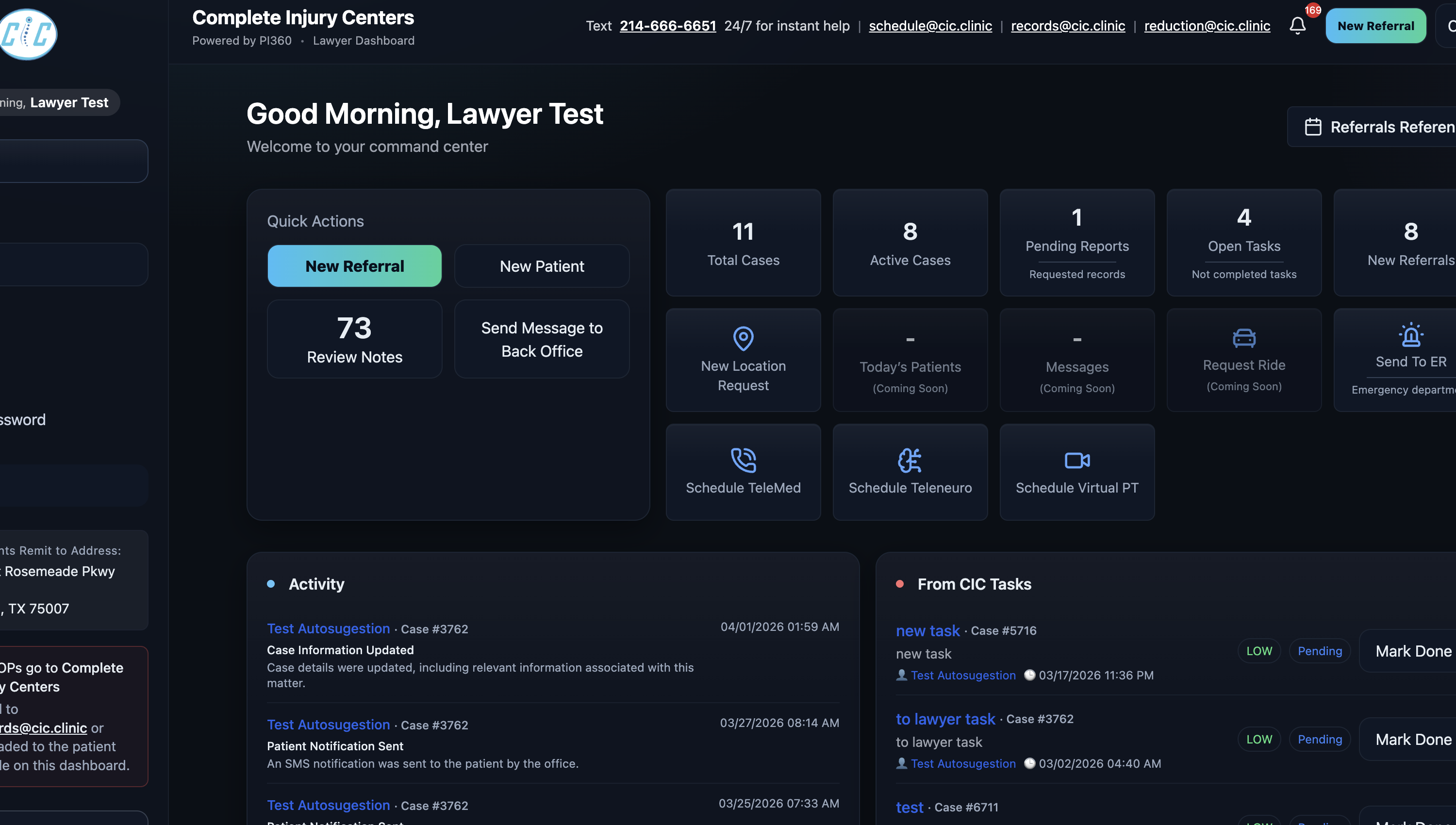 Synthetic Care Axis dashboard